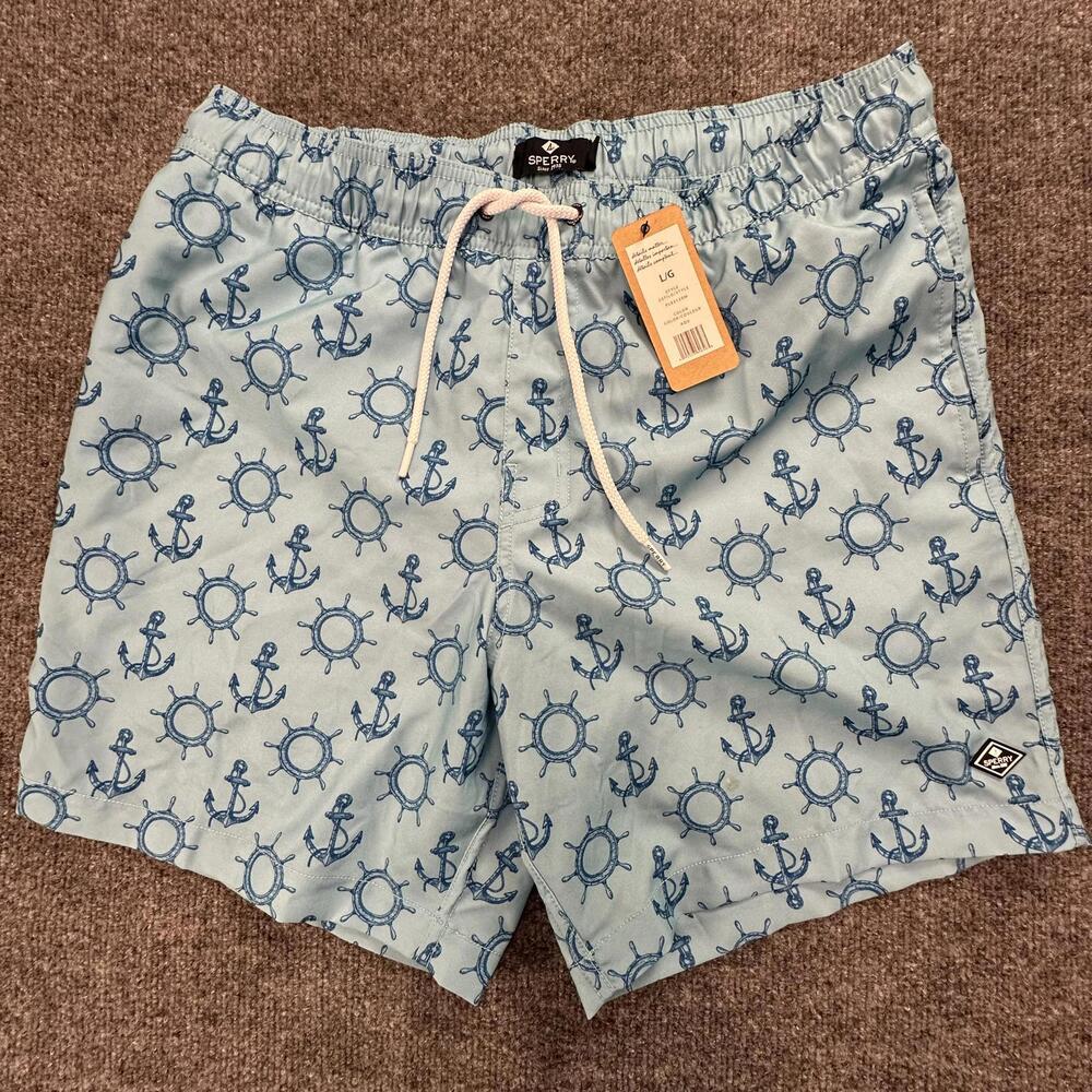 Sperry Men's Swim Trunks with Nautical Print,‎ Size L/G - 144